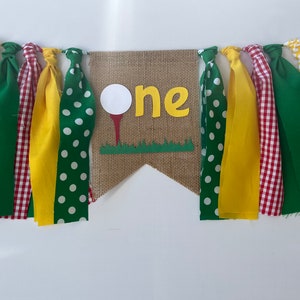 Masters GOLF Fabric Highchair Banner 1st Birthday High Chair   Photo Prop Smash Cake Masters Golf Party and Flag, Masters Golf Banner