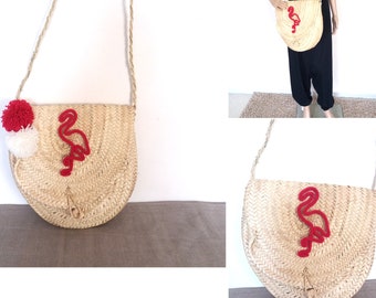 XL Wicker Messenger Bag to Personalize, Palm Leaf Shoulder Bag, Basket to Offer for Her