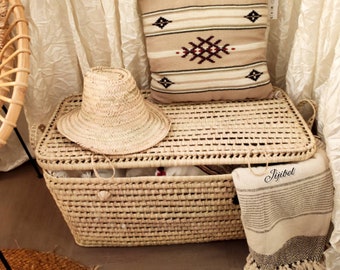 Storage chest made of palm leaves 60 cm