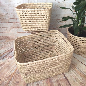 Large practical, functional and decorative natural fiber storage basket image 5