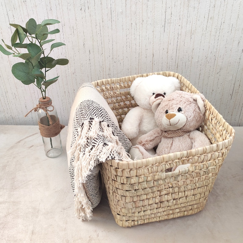 Large practical, functional and decorative natural fiber storage basket image 6