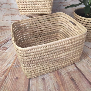 Large practical, functional and decorative natural fiber storage basket image 9