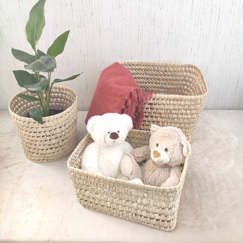 Large practical, functional and decorative natural fiber storage basket image 7