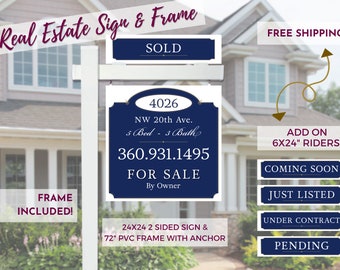 For Sale By Owner Custom Sign, Hanging Post, Open House Sign, & more.  Everything you need to list sell your home like a pro!