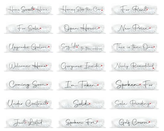 6 Real Estate sign riders that are anything but ordinary!  Honey Stop The Car, Spoken For, Coming Soon, Sold and many more!