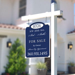For Sale By Owner Classy Real Estate Sign - Elegant Personalized Yard Panel
