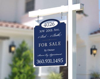 Personalized For Sale By Owner Yard Sign – Elegant Real Estate Panel