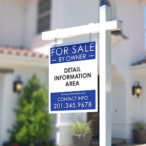 For Sale By Owner Custom Personalized Real Estate Yard Sign in Plastic