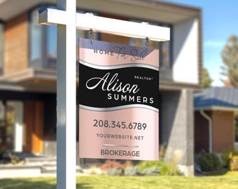 Custom Realtor Sign | Elegant 'Home For Sale' Yard Sign, Personalized