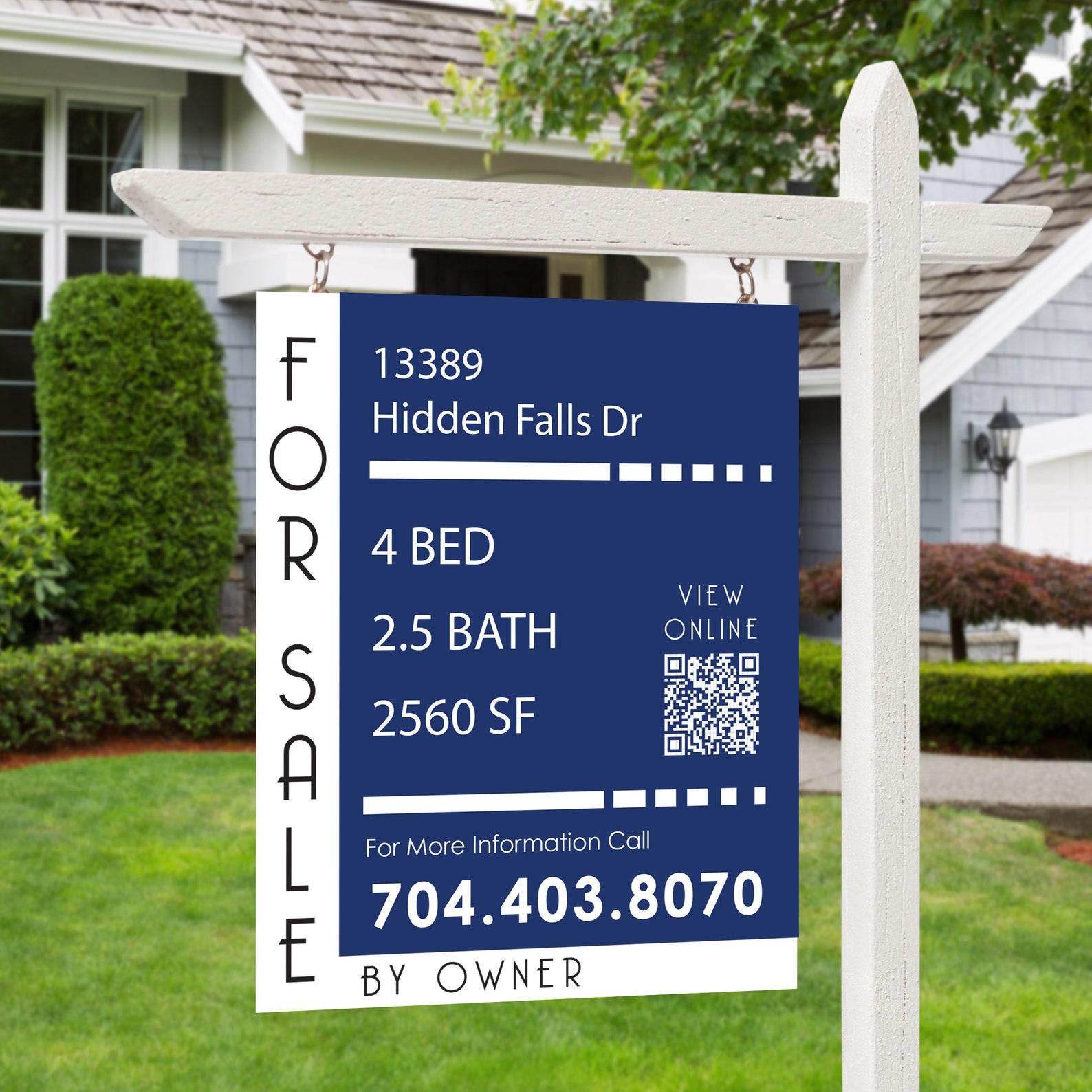 Real Estate Sign For Sale By Owner 2 Sided Listing Panel Etsy