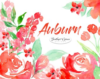 watercolor flowers clipart blue flowers blue roses spring etsy