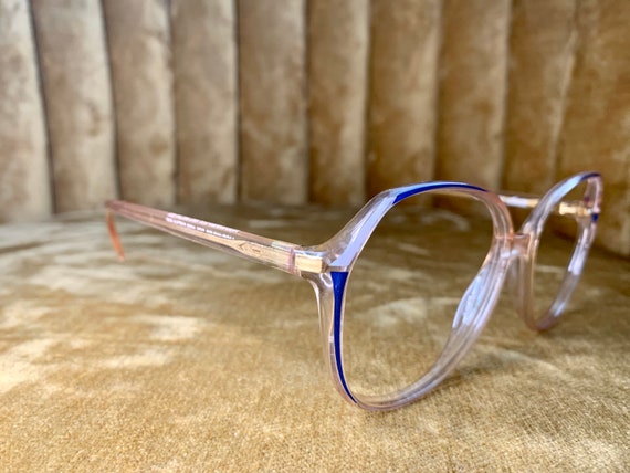 Vintage 70’s Silhouette Blue Patterned Glasses/Fra