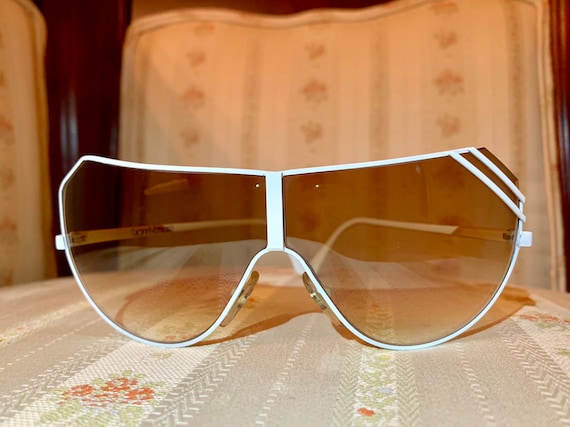 Vintage 80's Gianni Versace White Aviator Sunglass