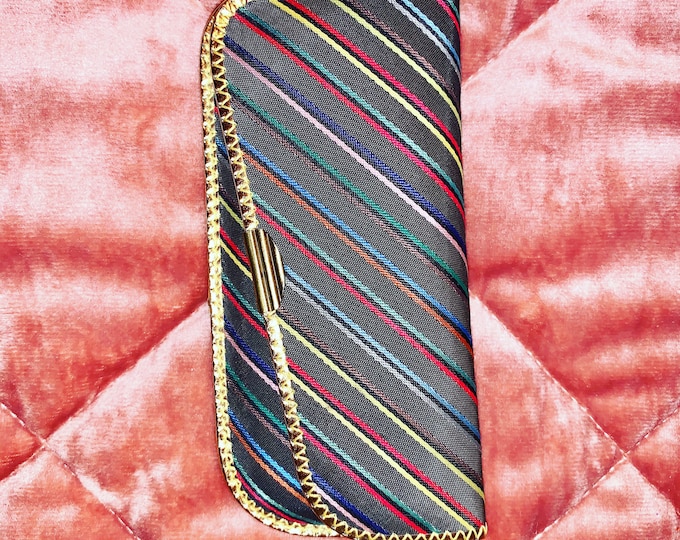 Vintage 60’s Multicolor Striped Eyewear Glasses Case