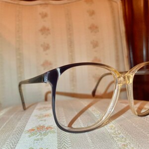 Vintage 80’s Clear and Grey Glasses Frames