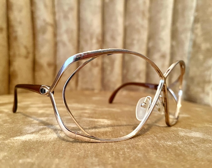 Vintage 80’s Christian Dior 2056 Gold Butterfly Glasses Frames