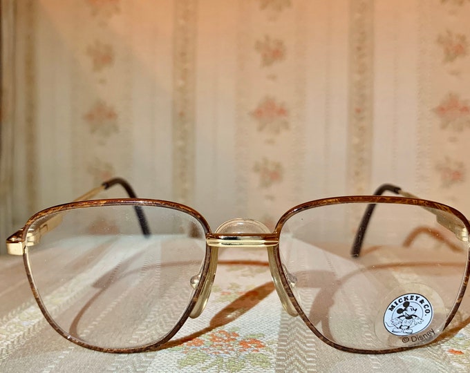 Vintage Disney NOS Mickey Tortoise Shell Gold Children’s Glasses Frames