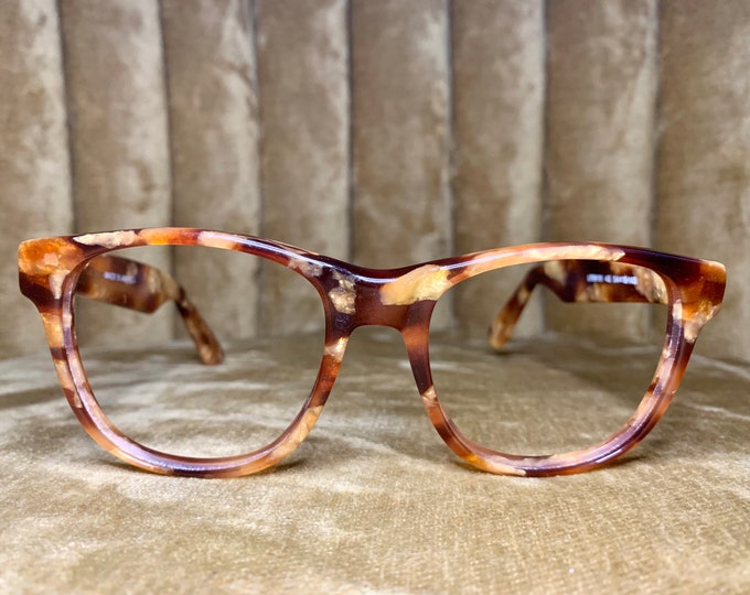 Vintage 80’s London Fog Brown and Gold Flake Glasses Frames