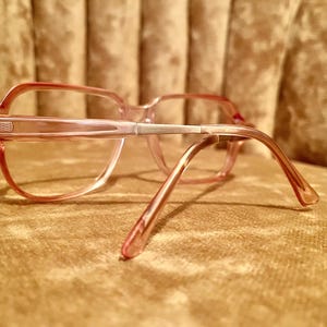 Vintage 70&#39;s Clear & Coral Glasses Frames