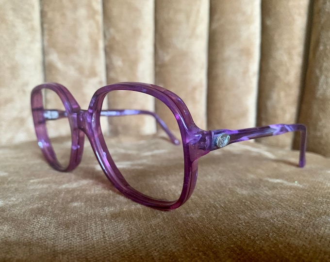 Vintage 80’s Diane von Furstenberg DVF Purple Logo Glasses Frames