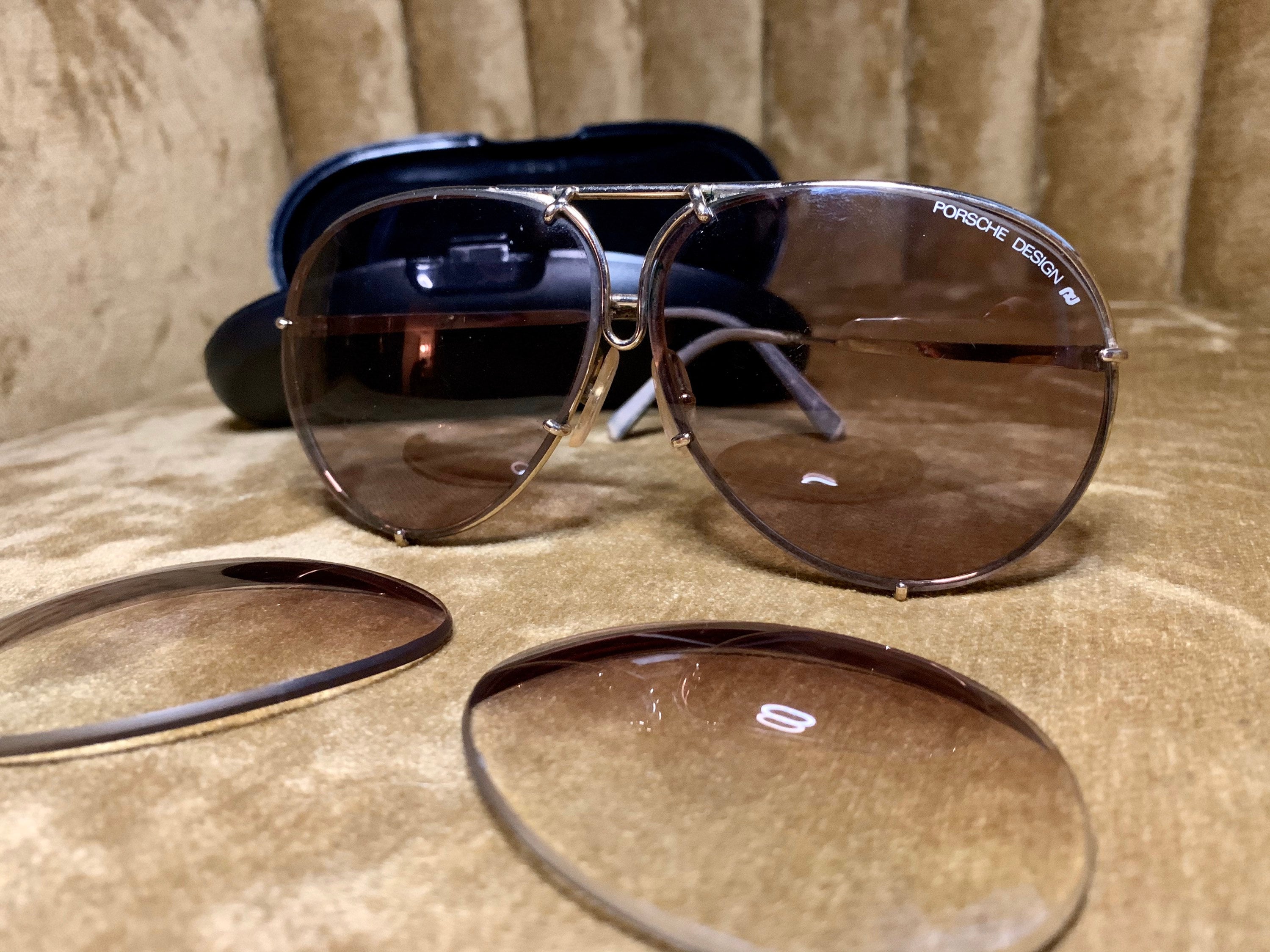 Vintage 80’s Carrera 5621 Porsche Sunglasses with Case & Extra Lenses