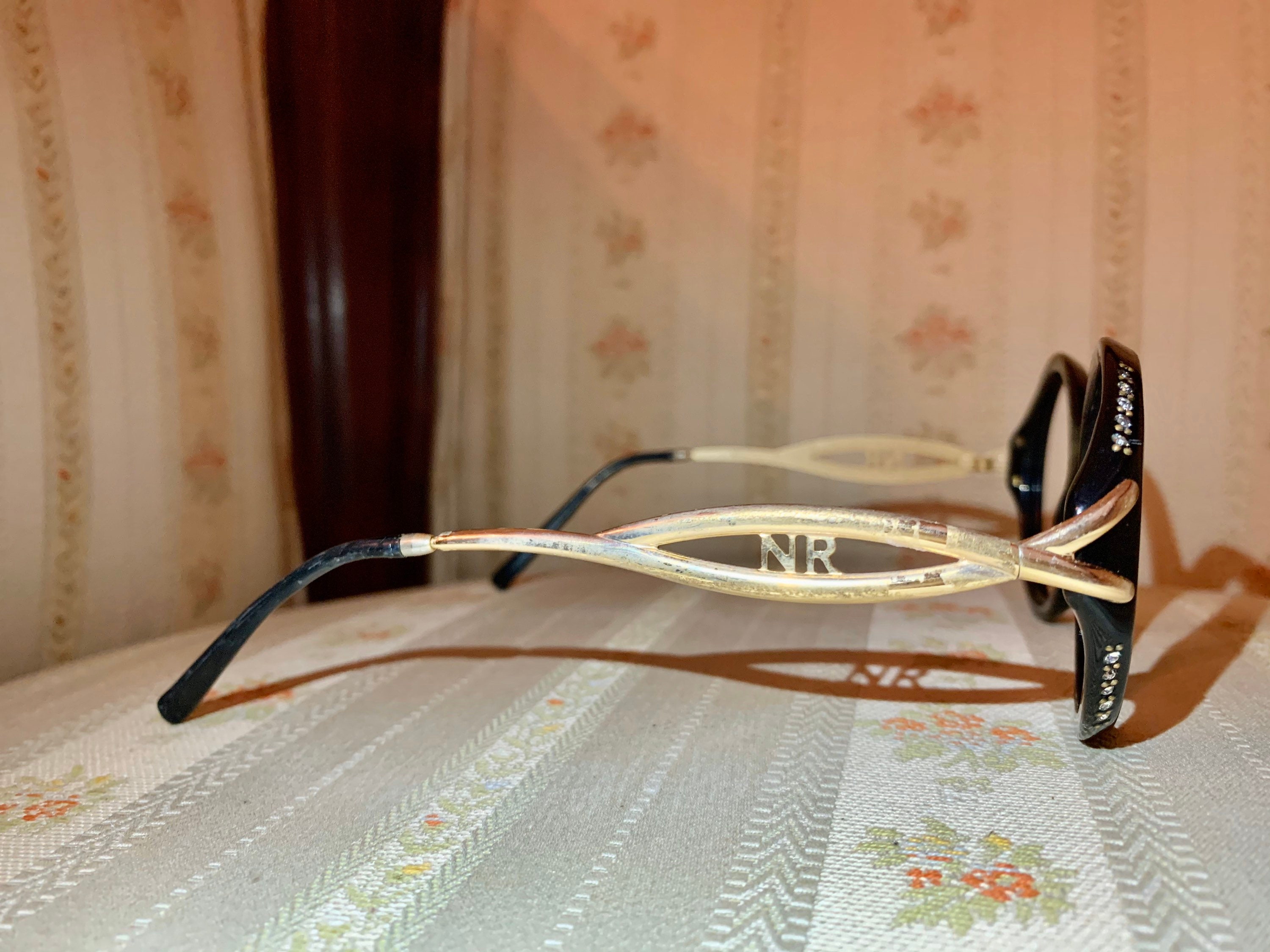 Vintage 80’s Nina Ricci Black Rhinestone Glasses/Frames