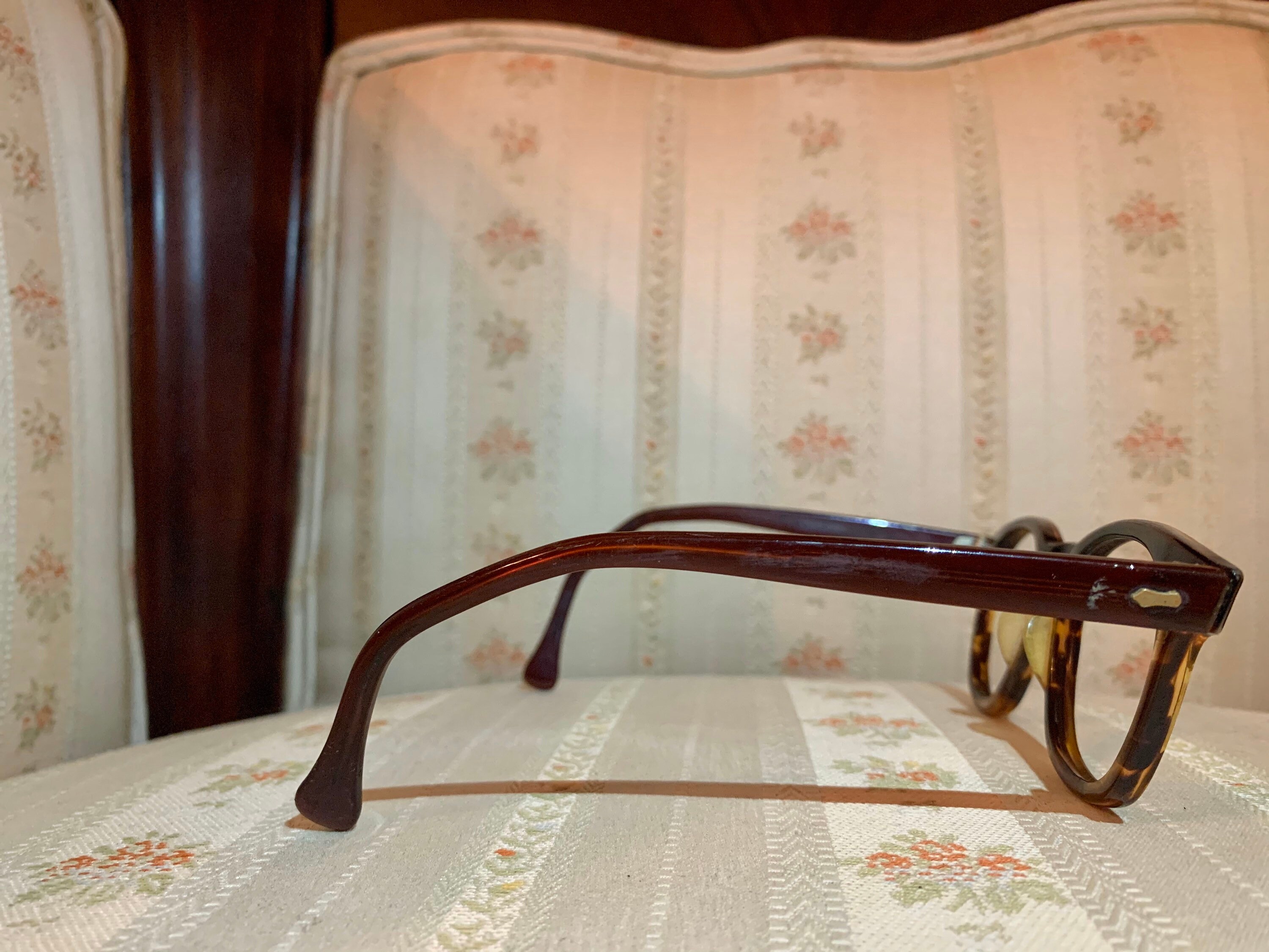 Vintage 1960 S American Optical Tortoise Shell Wayfarer Frames Glasses