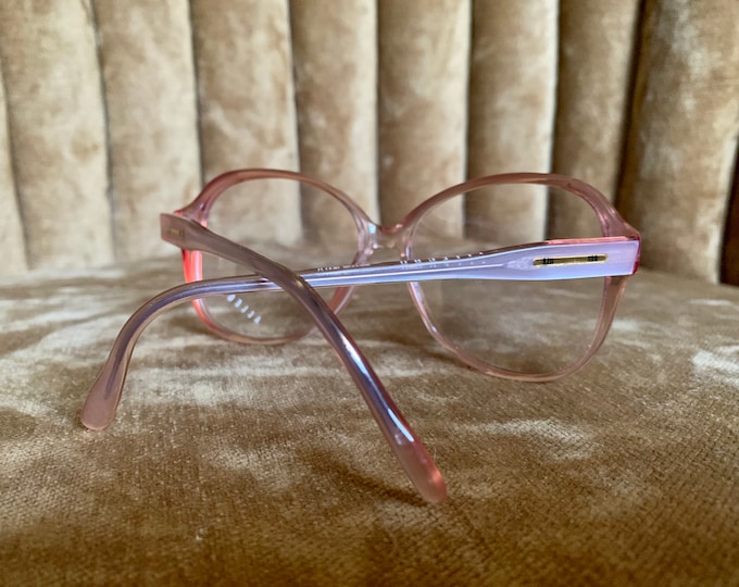 Vintage 70's Allegro Clear Pink & Gold Glasses Frames