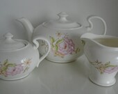 Teapot Sugar Bowl and Milk Creamer Jug Set