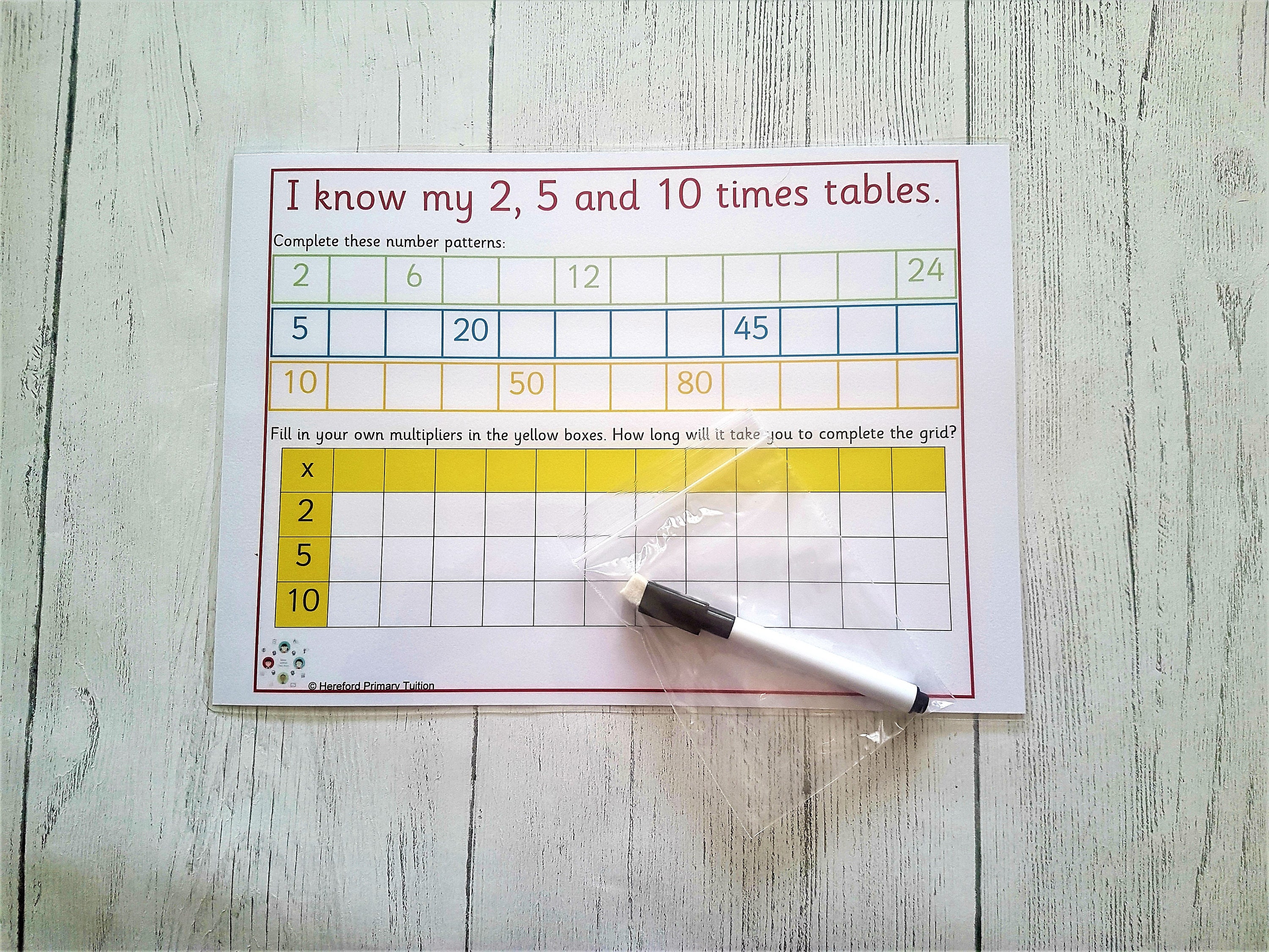 learn 2 5 and 10 times tables multiplication key stage 1 etsy new zealand