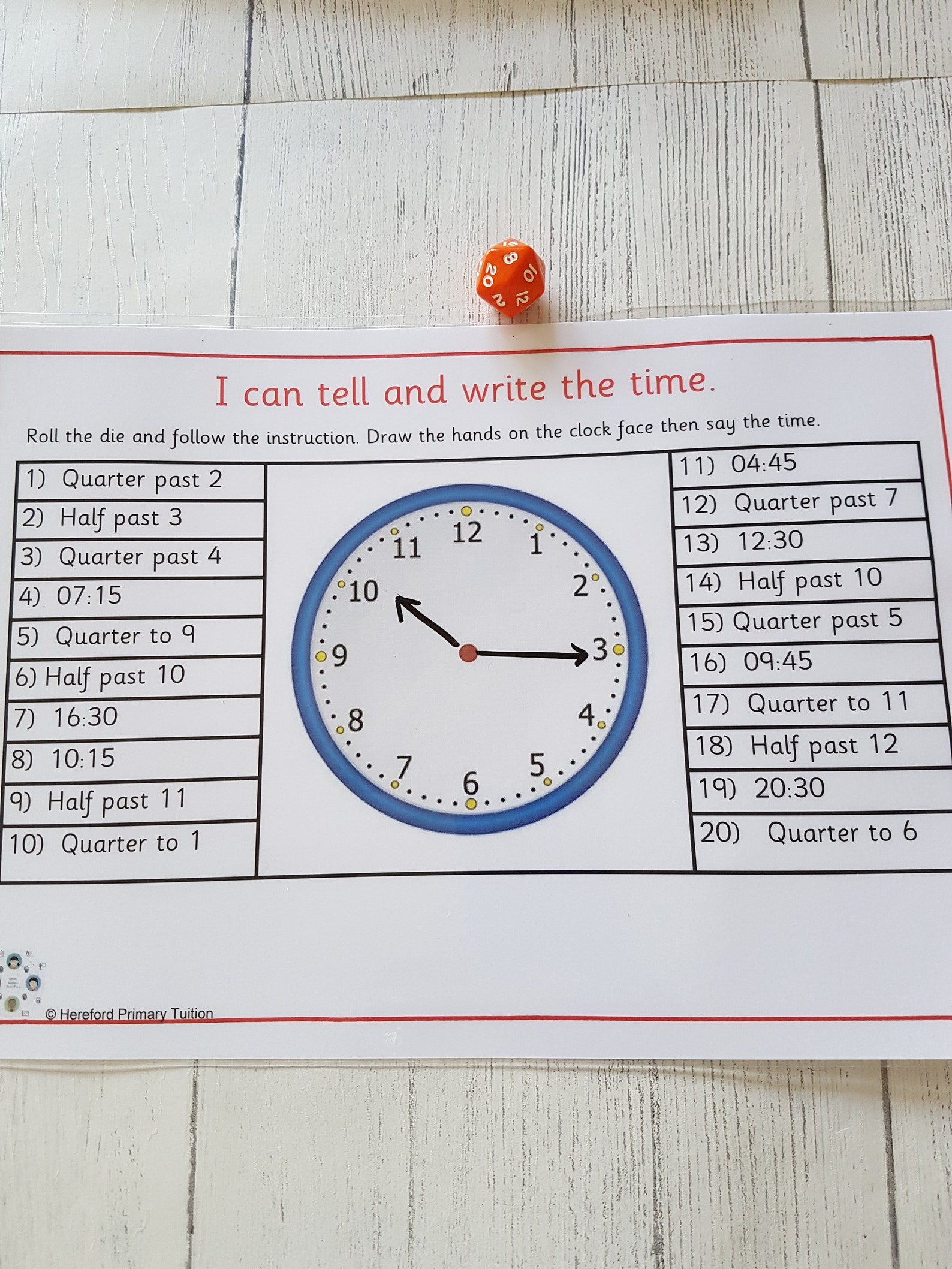 Telling the time Clock time game learning time KS2 Etsy
