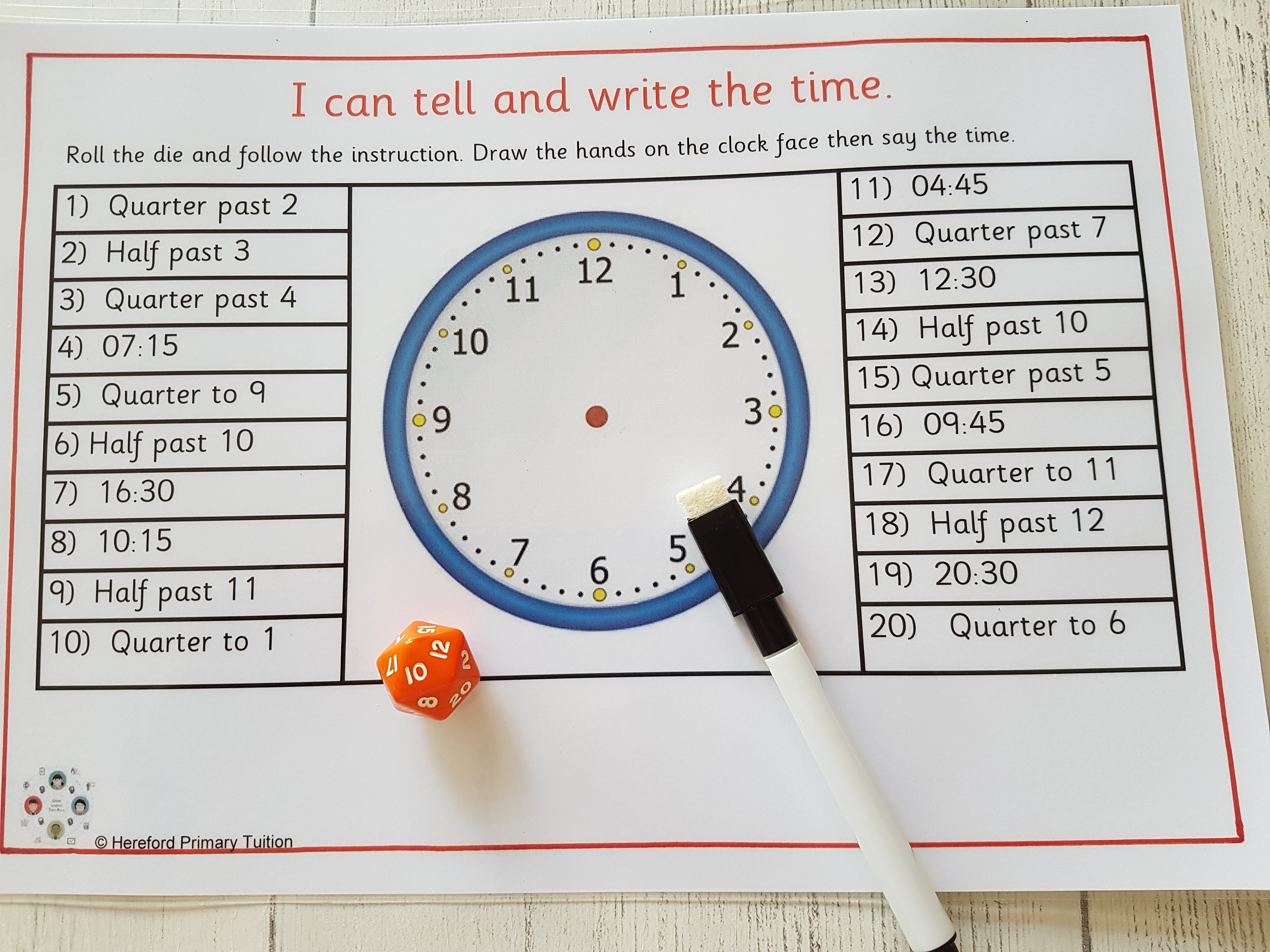 Telling the time Clock time game learning time KS2 Etsy