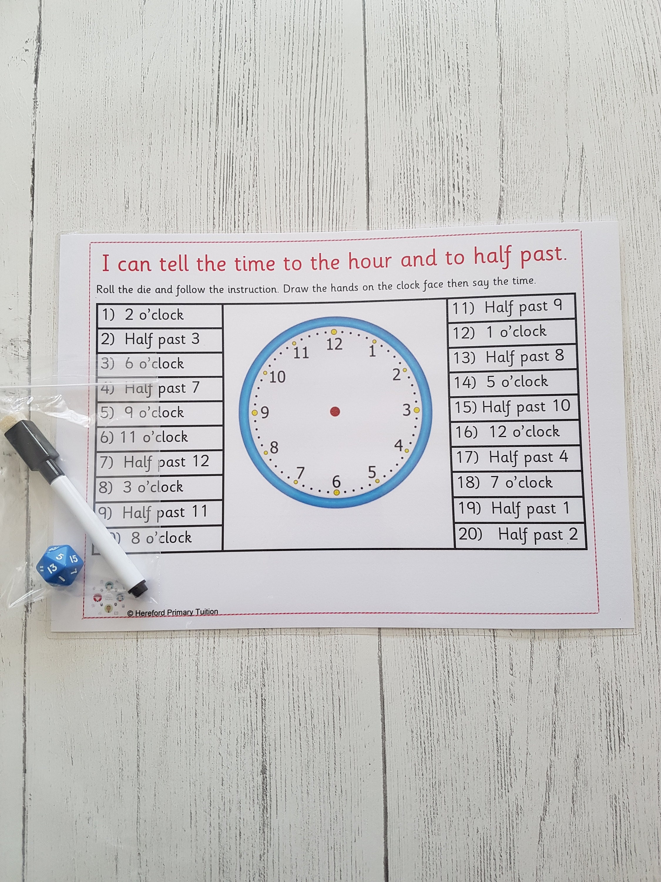Telling the time Clock time game learning timeKS1 KS2 Etsy