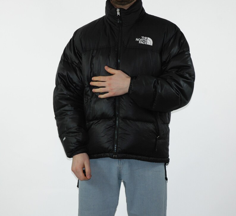 north face 700 puffer nuptse jacket navy blue