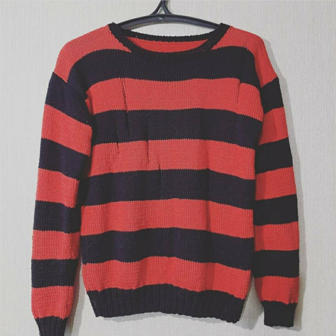 Knitted striped sweater oversize like Kurt Cobain with the Etsy