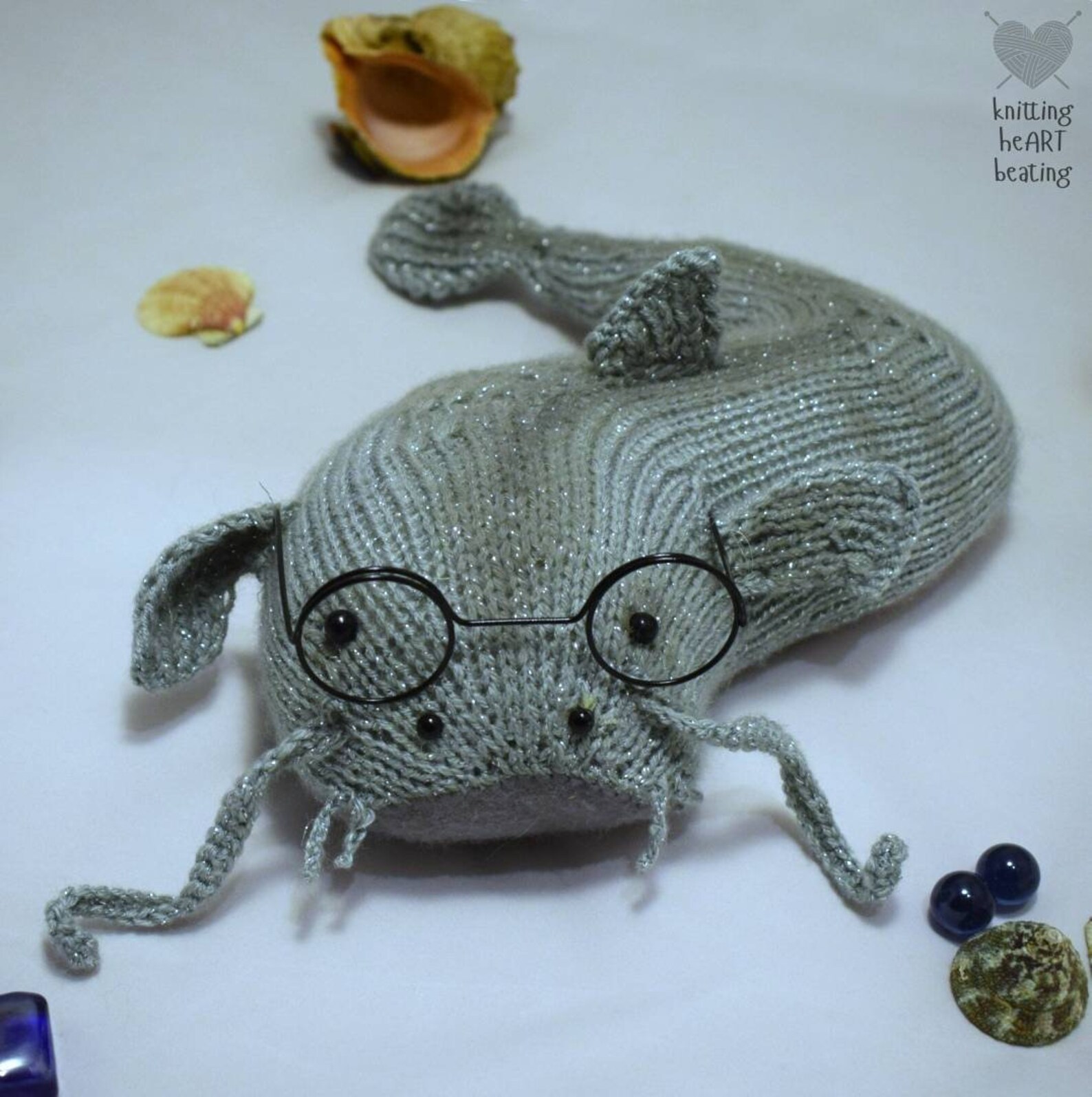 Hand knitted cute Catfish gift for fisherman. | Etsy