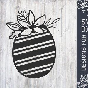 Floral Easter Egg Svg File, Easter Dxf File, Easter Vector, Easter Cut File, Egg Cutting File For Cricut, Digital Download