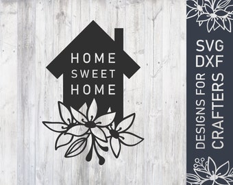 Inicio Sweet Home Svg Archivo, Familia Svg, Archivo De inicio Dxf, Archivo de corte de la casa, Archivo vectorial para Cricut, Descarga digital