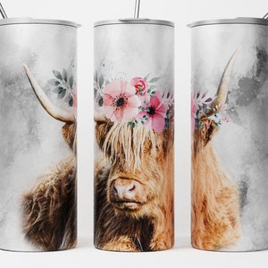 Whoopsie Tumbler Wood Highland Cow – ERA Creatives