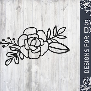 Floral Svg File, Flowers Svg, Floral Dxf File, Flowers Dxf, Floral Cut File, Floral Design For Cricut, Digital Download