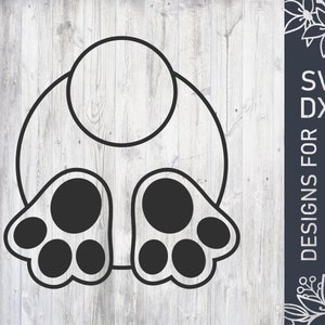 Easter Bunny Monogram Svg File, Bunny Dxf File, Easter Vector, Easter Cut File, Bunny Cutting File For Cricut, Digital Download