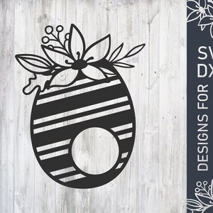Floral Easter Egg Monogram Svg File, Easter Dxf File, Easter Vector, Easter Cut File, Egg Cutting File For Cricut, Digital Download