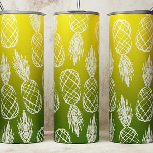 Pineapple Tumbler Wrap, Summer PNG, 20oz Skinny Tumbler Sublimation Designs For Straight/Tapered Tumbler, Digital Download