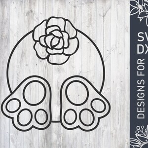 Floral Easter Bunny Svg File, Bunny But Dxf File, Easter Vector, Easter Cut File, Bunny Cutting File For Cricut, Digital Download