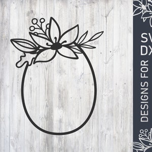 Floral Easter Egg Svg File, Easter Dxf File, Easter Vector, Easter Cut File, Egg Cutting File For Cricut, Digital Download