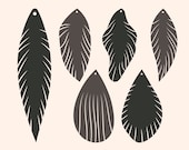 Feather Earrings Svg, Earrings Svg Template For Cricut, Faux Leather Earrings Svg, Feather Earring Cutting File Download
