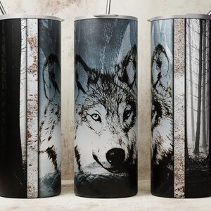 Wolf Tumbler Wrap, 20oz Skinny Tumbler Sublimation Designs For Straight/Tapered Tumbler, PNG File, Digital Download