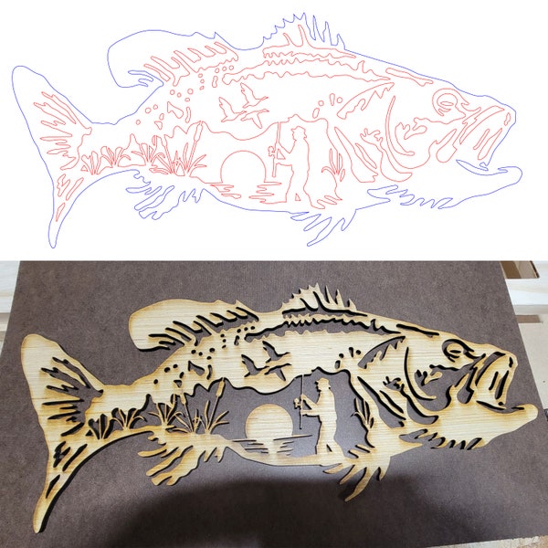 Fishing Svg Laser File for Glowforge, Father's Day Laser File, Glowforge Cut File