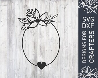 Floral Frame Svg, Floral Svg File, Floral Dxf file, Floral Design For Cricut, Cutting File, Cut File, Digital Download