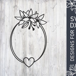 Floral Frame Svg, Floral Svg File, Floral Dxf file, Floral Design For Cricut, Cutting File, Cut File, Digital Download